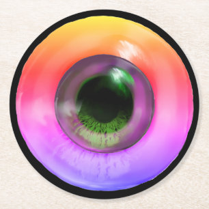 Dessous De Verre Rond Trippie psychédélique bizarre Hippie bizarre Oeil 