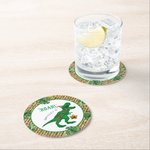 Dessous De Verre Rond Trois Rex Dinosaur 3e anniversaire