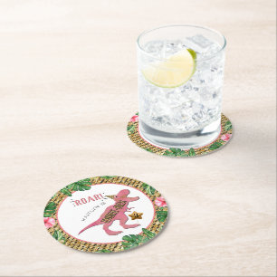 Dessous De Verre Rond Trois Rex Dinosaur 3e anniversaire