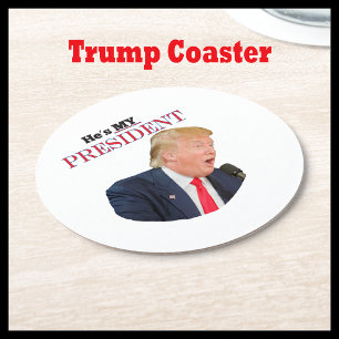 Dessous De Verre Rond Trump Patriotic 🚗 USA Il est mon président