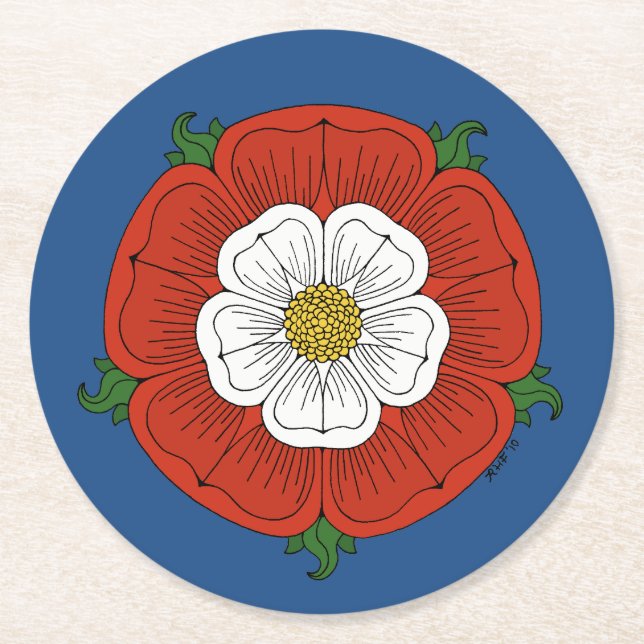 Dessous De Verre Rond Tudor Rose (Devant)