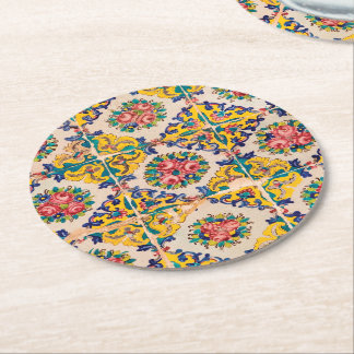 Dessous De Verre Rond tuile de Persan de Sept-couleur