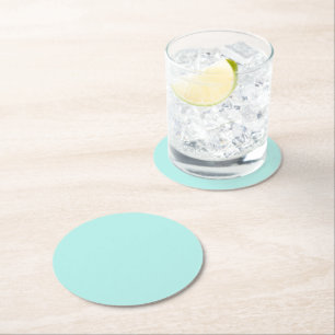 Dessous De Verre Rond Turquoise clair solide