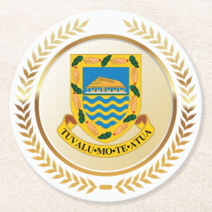 Dessous De Verre Rond Tuvalu Armoiries