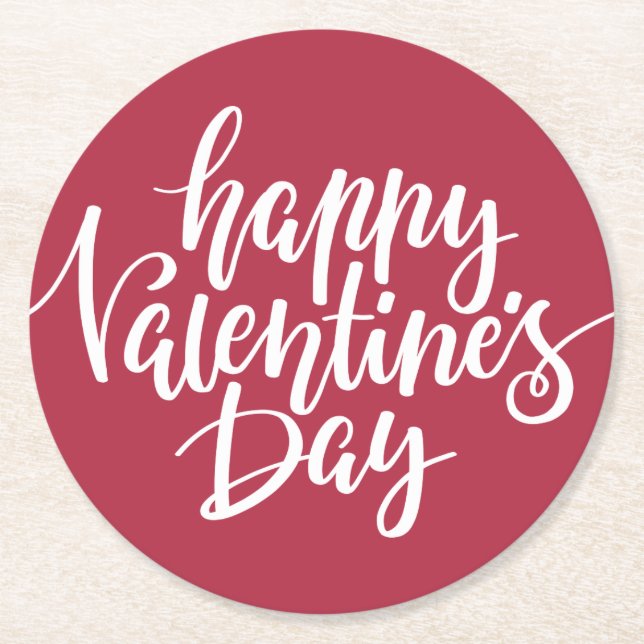 Dessous De Verre Rond Typographie Heureuse Sainte-Valentin | Dessous de  (Devant)