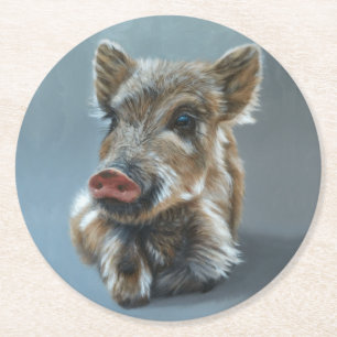 Dessous De Verre Rond Tyrolienne Sanglier Sauvage 2