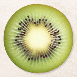 Dessous De Verre Rond Ultra Réalisme Kiwi Slice Beverage Coaster