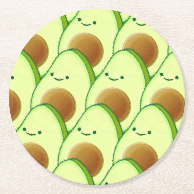 Dessous De Verre Rond Un adorable Avocado (Devant)