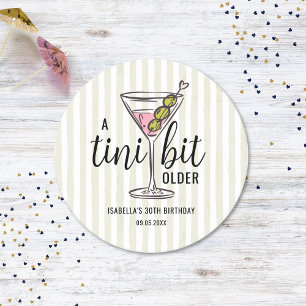 Dessous De Verre Rond Un peu plus âgé Cocktail Martini Rose Anniversaire