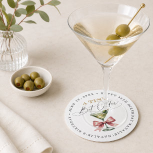 Dessous De Verre Rond Un peu plus vieux Martini Rose Anniversaire