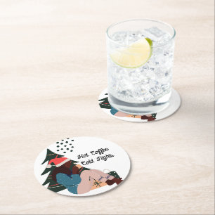 Dessous De Verre Rond Une femme noire illustrée Noël