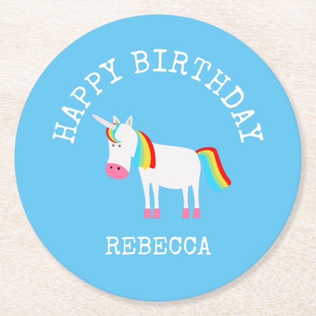 Dessous De Verre Rond Unicorne (Devant)