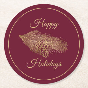 Dessous De Verre Rond Vacances Pine d'hiver