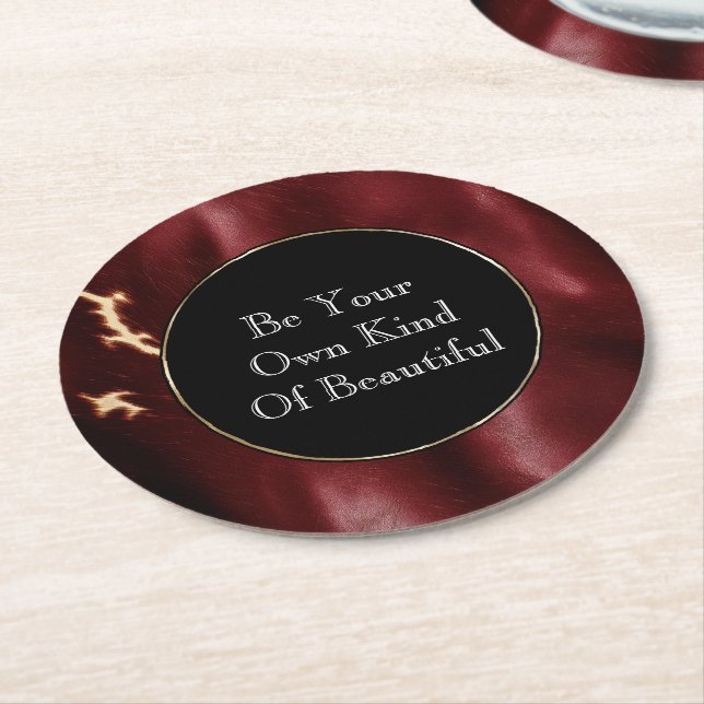 Dessous De Verre Rond Vachette rouge profonde du sud-ouest (Incliné)