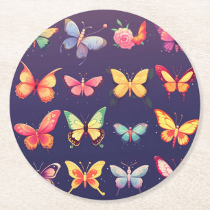 Dessous De Verre Rond Vaisselle thème papillon, joli papillon