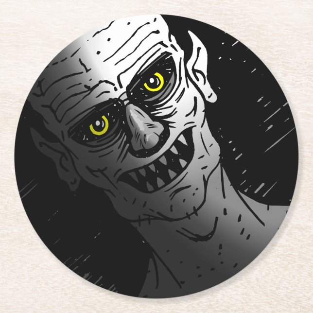 Dessous De Verre Rond Vampire démoniaque Halloween (Devant)