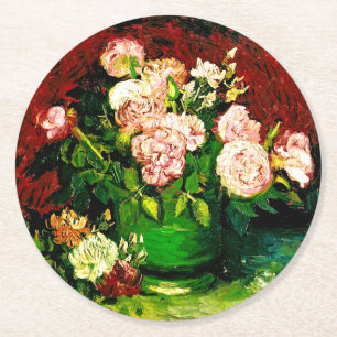 Dessous De Verre Rond Van Gogh Peonies et Roses