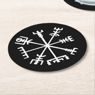 Dessous De Verre Rond Vegvísir (Viking Compass)