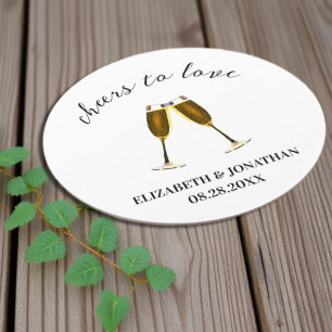 Dessous De Verre Rond Verres à champagne pour À l'amour
