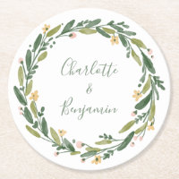 Vert Floral Aquarelle Verdure Mariage personnalisé