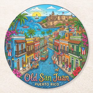 Dessous De Verre Rond Vieux San Juan Porto Rico