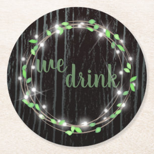 Dessous De Verre Rond Vigne rustique et lumières