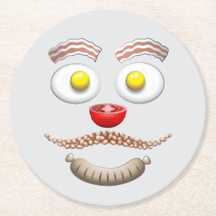 DESSOUS DE VERRE ROND VISAGE DE PETIT-DÉJEUNER ANGLAIS