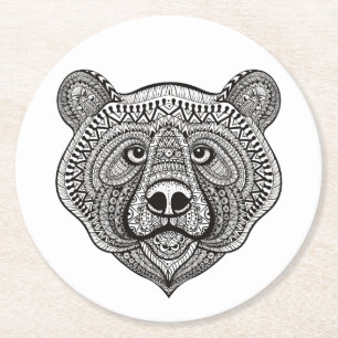 Dessous De Verre Rond Visage inspiré d'ours