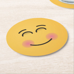 Dessous De Verre Rond Visage souriant aux yeux souriants