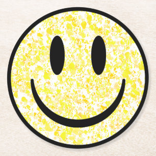 Dessous De Verre Rond Visage souriant éclaboussé