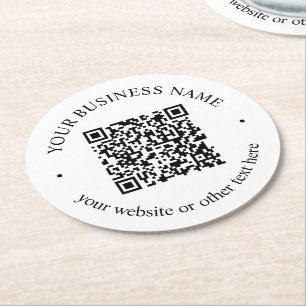 Dessous De Verre Rond Votre code QR téléchargé plus texte circulaire mod