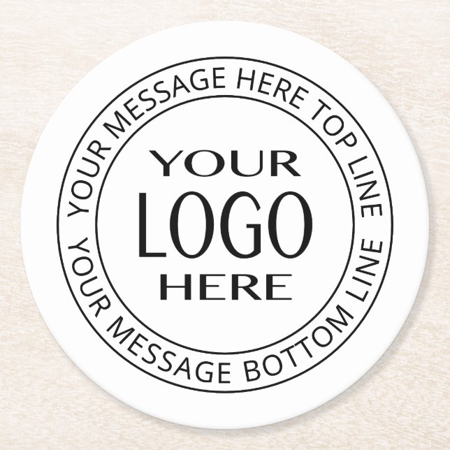 Dessous De Verre Rond Votre propre logo et votre propre texte circulaire (Devant)