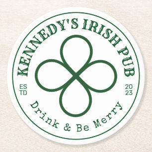 Dessous De Verre Rond VOTRE PUB IRLANDAIS Boire & Soyez Joyeux Papier ro