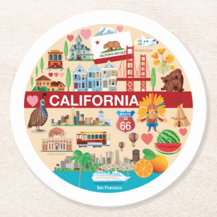 Dessous De Verre Rond Voyages de la Californie