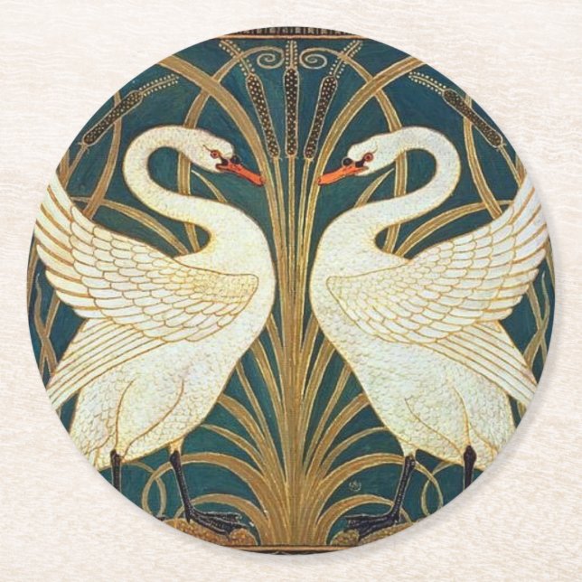Dessous De Verre Rond Walter Crane Swan (Devant)