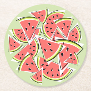 Dessous De Verre Rond Watermelon Green Round