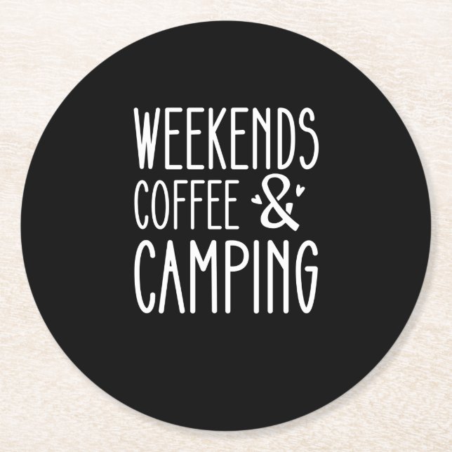 Dessous De Verre Rond Week-End Café Et Camping (Devant)