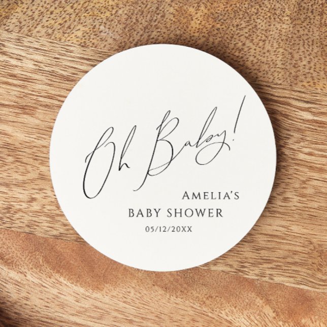Dessous De Verre Rond Whimsical Genre Neutre Oh Baby (Créateur téléchargé)