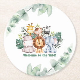 Dessous De Verre Rond Whimsical Jungle Safari Animal Birthday