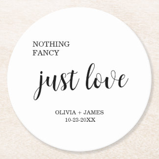 Dessous De Verre Rond White Nothing Fancy Just Love Wedding  
