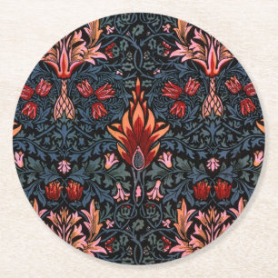 Dessous De Verre Rond William Morris Snakeshead Dark Motif