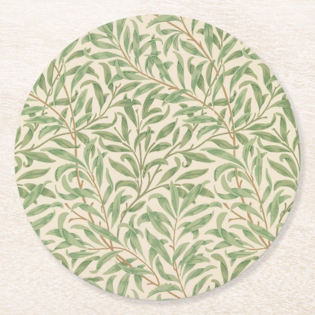 Dessous De Verre Rond Willow Bough (par William Morris) (Devant)