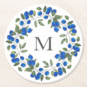 Dessous De Verre Rond Wreath Blueberries