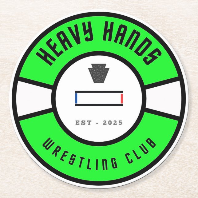 Dessous De Verre Rond Wrestling Club Items (Devant)