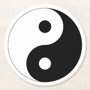 Dessous De Verre Rond Yin et Yang