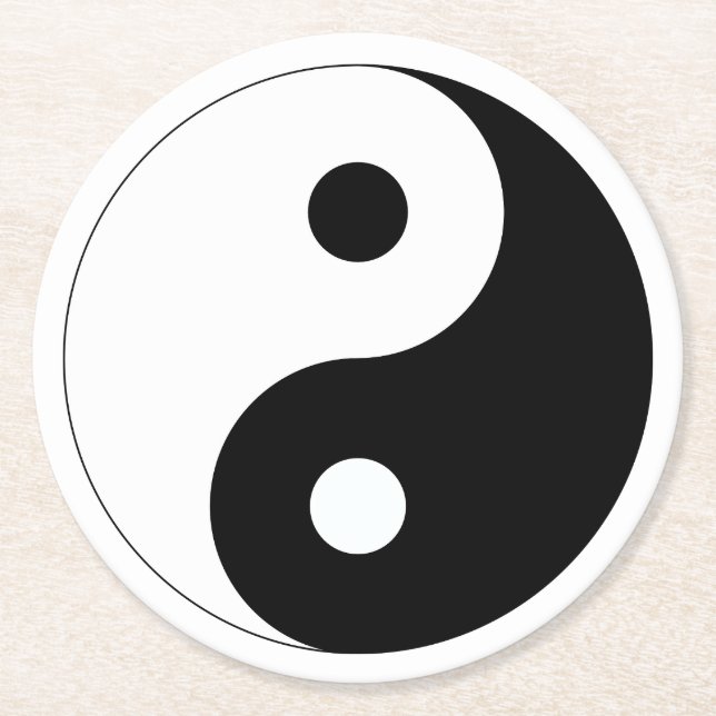 Dessous De Verre Rond Yin et Yang (Devant)