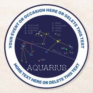 Dessous De Verre Rond Zodiaque Aquarius