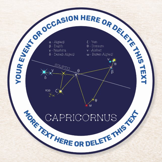 Dessous De Verre Rond Zodiaque Capricornus (Devant)