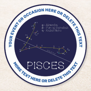 Dessous De Verre Rond Zodiaque Pisces