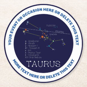 Dessous De Verre Rond Zodiaque Taurus